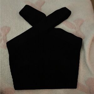 Aritzia babaton black cropped top